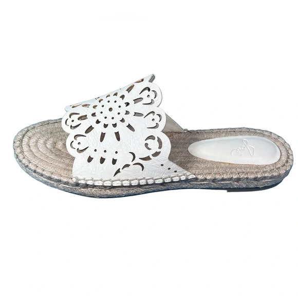 Joie White Perforated Slide Espadrilles